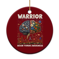 Brain Tumor Warrior Ceramic Ornament Gray Ribbon Brain Cancer Awareness