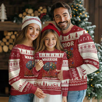 Brain Tumor Warrior Ugly Christmas Sweater Gray Ribbon Brain Cancer Awareness