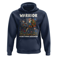 Brain Tumor Warrior Hoodie Gray Ribbon Brain Cancer Awareness