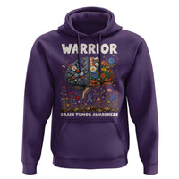 Brain Tumor Warrior Hoodie Gray Ribbon Brain Cancer Awareness