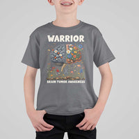 Brain Tumor Warrior T Shirt For Kid Gray Ribbon Brain Cancer Awareness