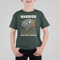 Brain Tumor Warrior T Shirt For Kid Gray Ribbon Brain Cancer Awareness