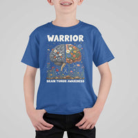 Brain Tumor Warrior T Shirt For Kid Gray Ribbon Brain Cancer Awareness