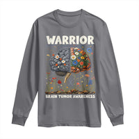 Brain Tumor Warrior Long Sleeve Shirt Gray Ribbon Brain Cancer Awareness