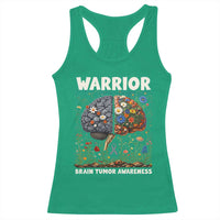 Brain Tumor Warrior Racerback Tank Top Gray Ribbon Brain Cancer Awareness