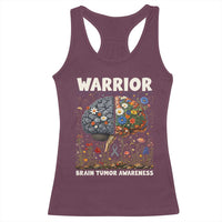 Brain Tumor Warrior Racerback Tank Top Gray Ribbon Brain Cancer Awareness