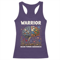 Brain Tumor Warrior Racerback Tank Top Gray Ribbon Brain Cancer Awareness