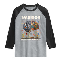 Brain Tumor Warrior Raglan Shirt Gray Ribbon Brain Cancer Awareness