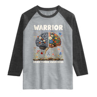Brain Tumor Warrior Raglan Shirt Gray Ribbon Brain Cancer Awareness