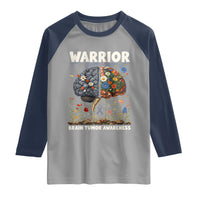 Brain Tumor Warrior Raglan Shirt Gray Ribbon Brain Cancer Awareness