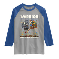 Brain Tumor Warrior Raglan Shirt Gray Ribbon Brain Cancer Awareness