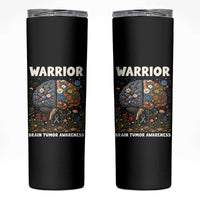 Brain Tumor Warrior Skinny Tumbler Gray Ribbon Brain Cancer Awareness