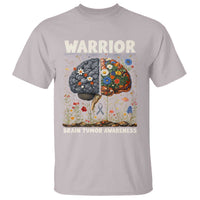 Brain Tumor Warrior T Shirt Gray Ribbon Brain Cancer Awareness
