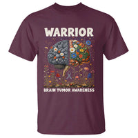 Brain Tumor Warrior T Shirt Gray Ribbon Brain Cancer Awareness