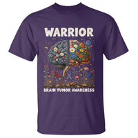 Brain Tumor Warrior T Shirt Gray Ribbon Brain Cancer Awareness
