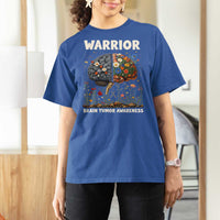 Brain Tumor Warrior T Shirt For Women Gray Ribbon Brain Cancer Awareness