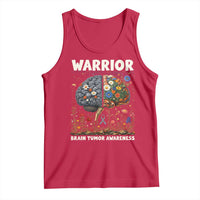 Brain Tumor Warrior Tank Top Gray Ribbon Brain Cancer Awareness