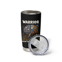 Brain Tumor Warrior Tumbler Cup Gray Ribbon Brain Cancer Awareness
