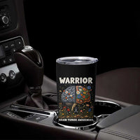 Brain Tumor Warrior Tumbler Cup Gray Ribbon Brain Cancer Awareness