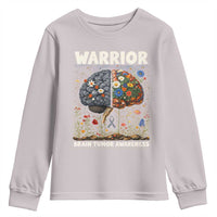 Brain Tumor Warrior Youth Sweatshirt Gray Ribbon Brain Cancer Awareness