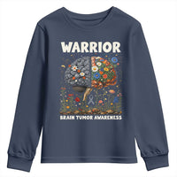 Brain Tumor Warrior Youth Sweatshirt Gray Ribbon Brain Cancer Awareness