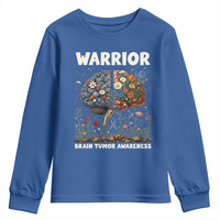Brain Tumor Warrior Youth Sweatshirt Gray Ribbon Brain Cancer Awareness