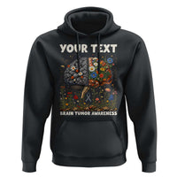 Personalized Brain Tumor Warrior Hoodie Custom Name Gray Ribbon Brain Cancer Awareness