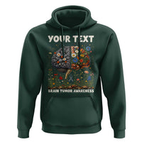 Personalized Brain Tumor Warrior Hoodie Custom Name Gray Ribbon Brain Cancer Awareness
