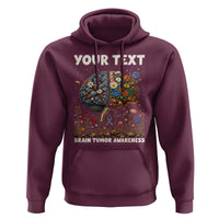 Personalized Brain Tumor Warrior Hoodie Custom Name Gray Ribbon Brain Cancer Awareness