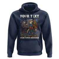 Personalized Brain Tumor Warrior Hoodie Custom Name Gray Ribbon Brain Cancer Awareness