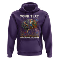 Personalized Brain Tumor Warrior Hoodie Custom Name Gray Ribbon Brain Cancer Awareness
