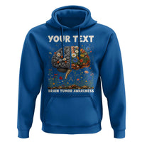 Personalized Brain Tumor Warrior Hoodie Custom Name Gray Ribbon Brain Cancer Awareness