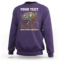Personalized Brain Tumor Warrior Sweatshirt Custom Name Gray Ribbon Brain Cancer Awareness