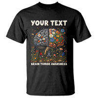 Personalized Brain Tumor Warrior T Shirt Custom Name Gray Ribbon Brain Cancer Awareness
