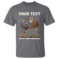 Personalized Brain Tumor Warrior T Shirt Custom Name Gray Ribbon Brain Cancer Awareness