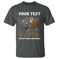 Personalized Brain Tumor Warrior T Shirt Custom Name Gray Ribbon Brain Cancer Awareness