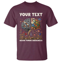 Personalized Brain Tumor Warrior T Shirt Custom Name Gray Ribbon Brain Cancer Awareness