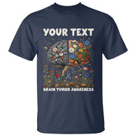 Personalized Brain Tumor Warrior T Shirt Custom Name Gray Ribbon Brain Cancer Awareness