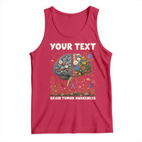 Personalized Brain Tumor Warrior Tank Top Custom Name Gray Ribbon Brain Cancer Awareness