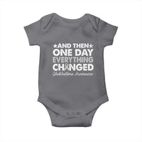 Glioblastoma Awareness Baby Onesie Retro Fight Brain Tumor Cure Gray Ribbon