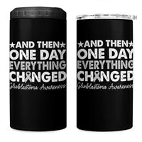 Glioblastoma Awareness 4 in 1 Can Cooler Tumbler Retro Fight Brain Tumor Cure Gray Ribbon