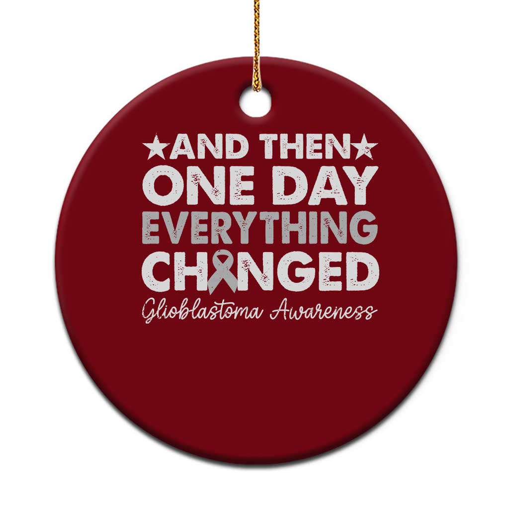 Glioblastoma Awareness Ceramic Ornament Retro Fight Brain Tumor Cure Gray Ribbon