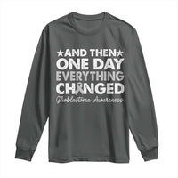Glioblastoma Awareness Long Sleeve Shirt Retro Fight Brain Tumor Cure Gray Ribbon