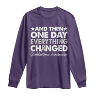 Glioblastoma Awareness Long Sleeve Shirt Retro Fight Brain Tumor Cure Gray Ribbon