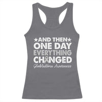 Glioblastoma Awareness Racerback Tank Top Retro Fight Brain Tumor Cure Gray Ribbon