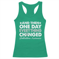 Glioblastoma Awareness Racerback Tank Top Retro Fight Brain Tumor Cure Gray Ribbon