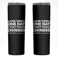 Glioblastoma Awareness Skinny Tumbler Retro Fight Brain Tumor Cure Gray Ribbon
