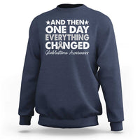 Glioblastoma Awareness Sweatshirt Retro Fight Brain Tumor Cure Gray Ribbon