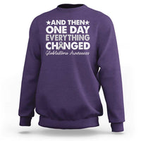 Glioblastoma Awareness Sweatshirt Retro Fight Brain Tumor Cure Gray Ribbon