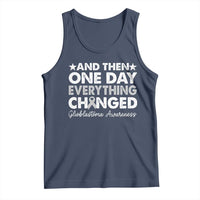 Glioblastoma Awareness Tank Top Retro Fight Brain Tumor Cure Gray Ribbon